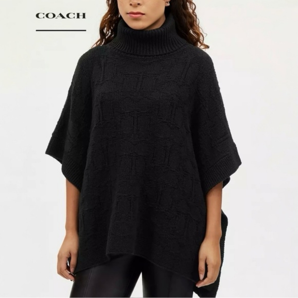 NWT Coach Signature Black Poncho